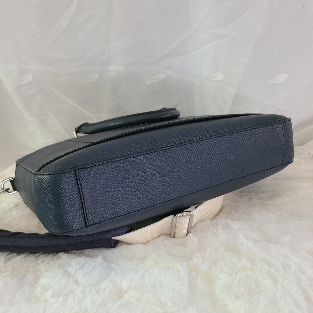 UNISEX Michael Kors Men’s Cooper Briefcase/Laptop Bag in Navy Saffiano Leather - Picture 5 of 11
